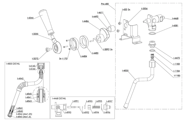 Steam Tap Handle Big Dream Plus / Barista T Plus (i.4344)