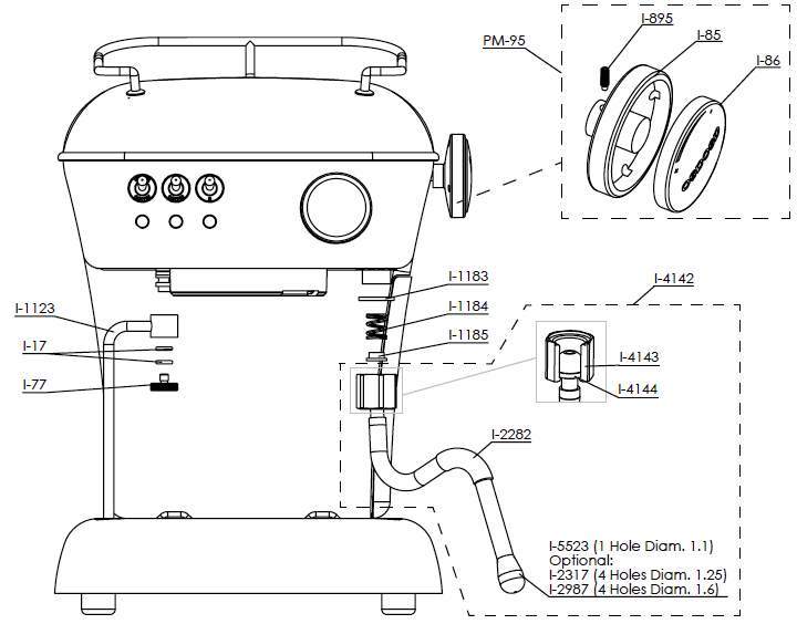 Ascaso Funnel Fixed Screw