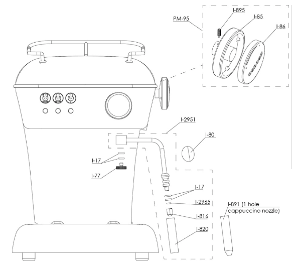 Nut Cappuccino Nozzle (1-hole) (i.891)