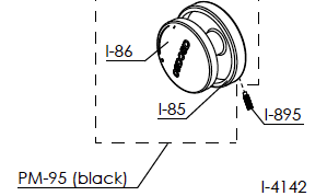 Black Plastic Steam/Water Valve Knob (PM..95)