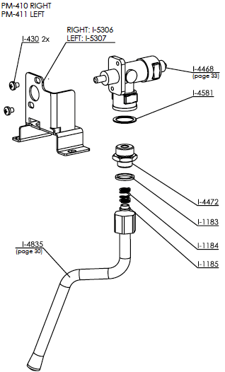 Left Steam Wand Barista T Plus (PM.411)