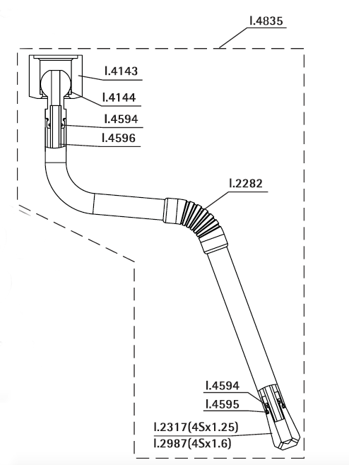 SS Steam Pipe Bar/Barista T PTFE (i.4835)