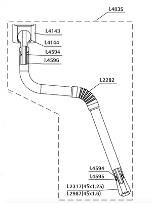 SS Steam Pipe Bar/Barista T PTFE